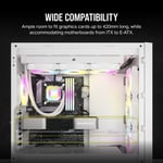 كيس Corsair 5000D Airflow Core Mid-Tower أبيض زجاج مقسى thumbnail 5