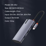 LDNIO DS-15U 5-Port USB 3.0 100W PD USB Hub Gray thumbnail 9