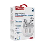 سماعات Promate Baton TWS ANC Bluetooth 5.4 13mm IPX4 6H أبيض thumbnail 5