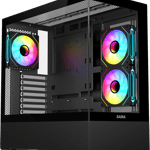 SAMA SV02 Mid-Tower ATX Case Black Tempered Glass thumbnail 8