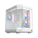 Xigmatek CUBI Mini-Tower Case White Tempered Glass thumbnail 8