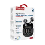 سماعات Promate Baton TWS ANC Bluetooth 5.4 13mm IPX4 6H أبيض thumbnail 6