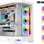 SAMA Neview 3021 Full-Tower ATX Case White Tempered Glass thumbnail 6