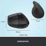ماوس Logitech Lift Vertical Ergonomic 4000 DPI لاسلكي وردي thumbnail 32
