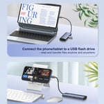 موزع LDNIO DS-17H 7-Port USB 3.0 مع HDMI وإيثرنت وSD و100W PD فضي thumbnail 8