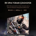 كيبل VegGieg HDMI إلى HDMI 2.1 1m رمادي thumbnail 4