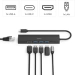 محول Hama 6-Port USB-C Hub بـ 3x USB-A و HDMI 4K و Gigabit Ethernet thumbnail 7