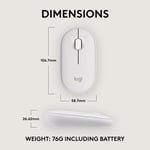 ماوس Logitech Pebble Mouse 2 M350s 4000 DPI بلوتوث أبيض thumbnail 8