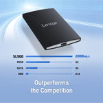 وحدة تخزين خارجية ليكسر SL500 بسعة 2 تيرابايت USB 3.2 Gen 2x2 محمولة أسود thumbnail 4