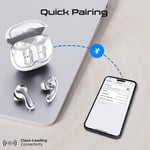 سماعات Promate Baton TWS ANC Bluetooth 5.4 13mm IPX4 6H أبيض thumbnail 7