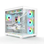 كيس Huntkey S980 Tornado Mid-Tower ATX Hs أبيض زجاج مقوى thumbnail 5
