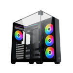 XIGMATEK Aqua V Arctic Mid-Tower ATX Case Black Tempered Glass thumbnail 4
