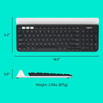كيبورد Logitech K780 كامل الحجم وضع مزدوج لاسلكي رمادي thumbnail 10