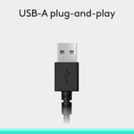 Logitech H390 USB Computer Headset Noise-Cancelling Microphone - Black thumbnail 6