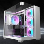 DarkFlash TH285 Mid-Tower ATX Case White Tempered Glass thumbnail 2