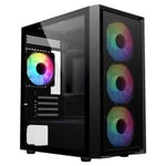 SAMA M203 Mini-Tower Micro-ATX Case Black Tempered Glass thumbnail 4