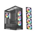 SAMA V50 Mid-Tower ATX Case Black Tempered Glass with 4 ARGB Fans thumbnail 2