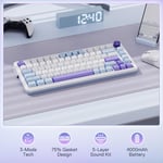 Redragon K673WBP RGB Mechanical Keyboard 75% Gasket Wired/2.4/BT thumbnail 9