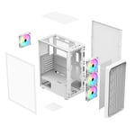 SAMA 205A Mid-Tower ATX Case White Tempered Glass thumbnail 4