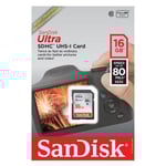 SanDisk Ultra 16GB SDHC UHS-I 80MB/s Memory Card thumbnail 3