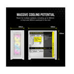كيس Corsair 5000D iCUE Airflow Mid-Tower White thumbnail 6