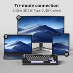 Magegee Captain75 75% Mechanical Keyboard, Purple, Aluminum Case, Blueberry Switch, RGB thumbnail 6