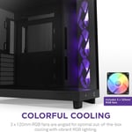 كيس NZXT H6 Flow RGB Compact Dual-Chamber برج متوسط Mini-ITX أسود thumbnail 5
