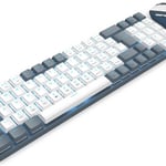 Redragon BS-8772 94key Low Profile Combo Dual-Mode Keyboard & Mouse Grey/White thumbnail 1