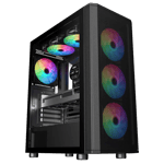 SAMA 3311B Mid-Tower ATX Case Black Tempered Glass thumbnail 6