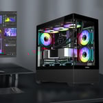 SAMA SV02 Mid-Tower ATX Case Black Tempered Glass thumbnail 5