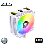 مبرد Zeus ZC-600 Air Freeze مبرد هواء 120mm 220W TDP ARGB أبيض thumbnail 1