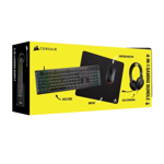 بكج الألعاب الاحترافي 4 في 1 من كورساير – لوحة مفاتيح K55 RGB + ماوس Harpoon RGB PRO + ماوس باد MM100 + سماعة HS35 V2 thumbnail 1