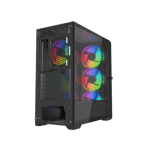 Raptor Falcon Strike Mid-Tower ATX Case Black Tempered Glass thumbnail 2