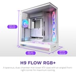 كيس NZXT H9 Flow Mid-Tower ATX أبيض RGB+ thumbnail 3