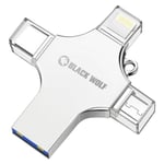 Black Wolf 4-in-1 Flash Drive 256GB USB-A thumbnail 5