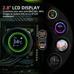 SAMA SM360 PRO AIO 360mm Liquid Cooler with 2.8-inch LCD Display Black thumbnail 4