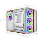 SAMA Neview 2851A Mid-Tower ATX Case White Tempered Glass thumbnail 2