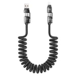 كيبل Remax USB-A إلى [Other] 1500cm سبرينغ أسود thumbnail 2
