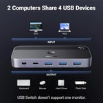 محول Ugreen 25098 2-in 4-out USB 3.0 USB-C أسود thumbnail 7