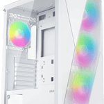 SAMA 3313 Mid-Tower ATX Case White Tempered Glass thumbnail 4