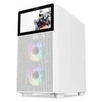 SAMA V Play 4367 Mid-Tower ATX Case White with 7-inch LCD Monitor thumbnail 2