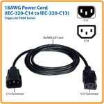 محول Tripp-Lite C14 ذكر إلى 2x C13 أنثى 10A thumbnail 1