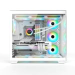 كيس Huntkey S980 Tornado Mid-Tower ATX Hs أبيض زجاج مقوى thumbnail 9