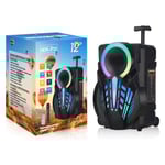 NDR P12 12" Wireless Bluetooth Karaoke Speaker RGB thumbnail 3