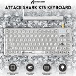 Attack Shark K75 Mechanical Gaming Keyboard Wireless 75% White thumbnail 2