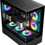 SAMA SV02 Mid-Tower ATX Case Black Tempered Glass thumbnail 7