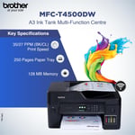 طابعة متعددة الوظائف Brother MFC-T4500DW حبر ملون All-in-One Wi-Fi Ethernet USB 2.0 thumbnail 11