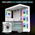 SAMA SV01 Mid-Tower ATX Case White Tempered Glass thumbnail 4