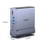 شاحن Unitek DisplayLink محطة توصيل Triple 4K 100W PD رمادي thumbnail 5