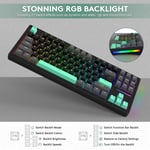 Attack Shark M87 Wireless Mechanical Keyboard 75% Black Green thumbnail 6